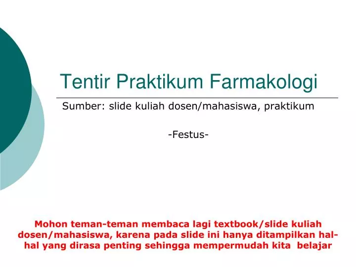 tentir praktikum farmakologi