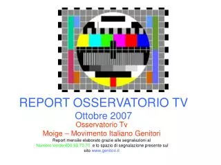 report osservatorio tv ottobre 2007