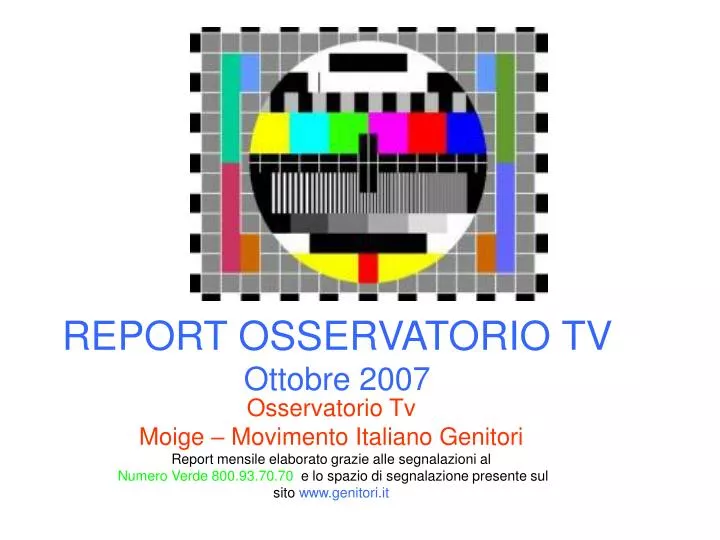 report osservatorio tv ottobre 2007
