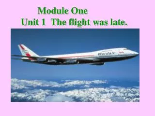 Module One Unit 1 The flight was late.