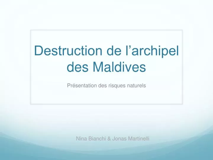 destruction de l archipel des maldives