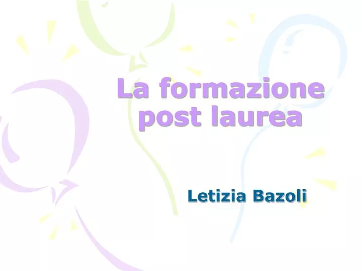 la formazione post laurea