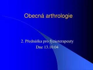 obecn arthrologie