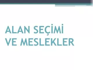 alan se m ve meslekler