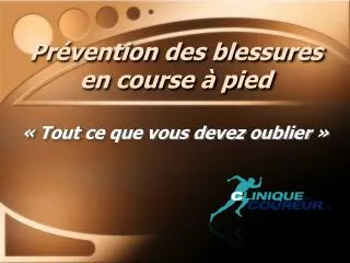 pr vention des blessures en course pied