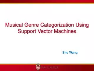 Musical Genre Categorization Using Support Vector Machines