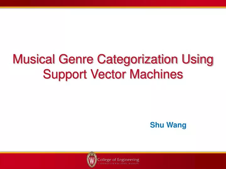 musical genre categorization using support vector machines