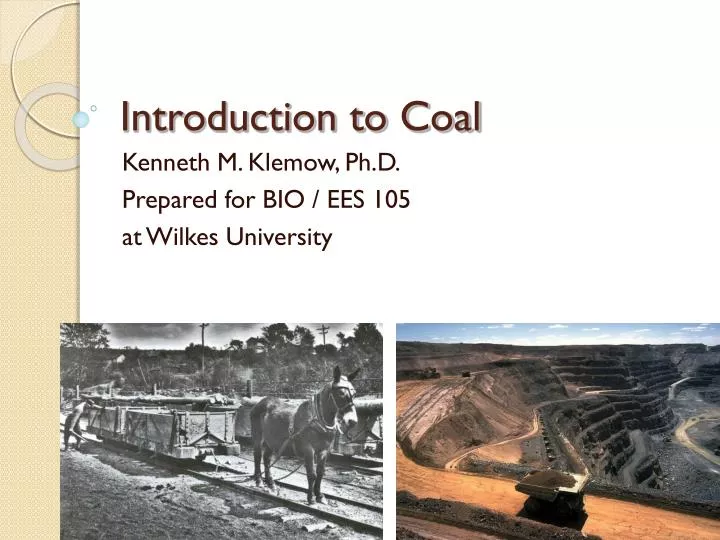 introduction to coal