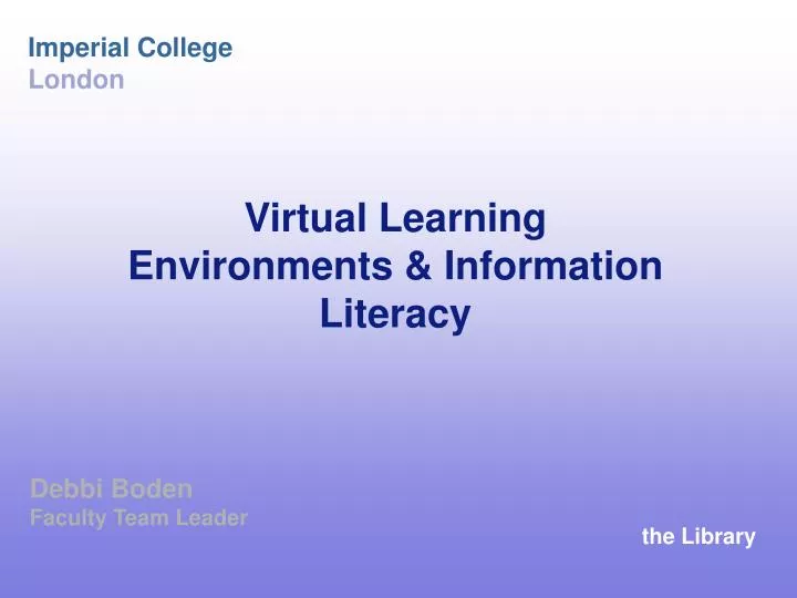 virtual learning environments information literacy