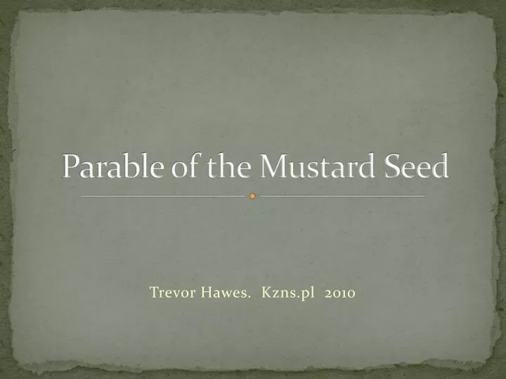 parable of the mustard seed