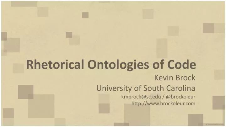 rhetorical ontologies of code