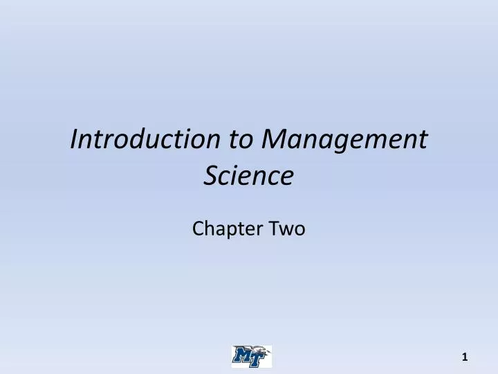 introduction to management science
