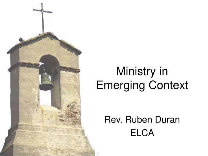 ministry in emerging context