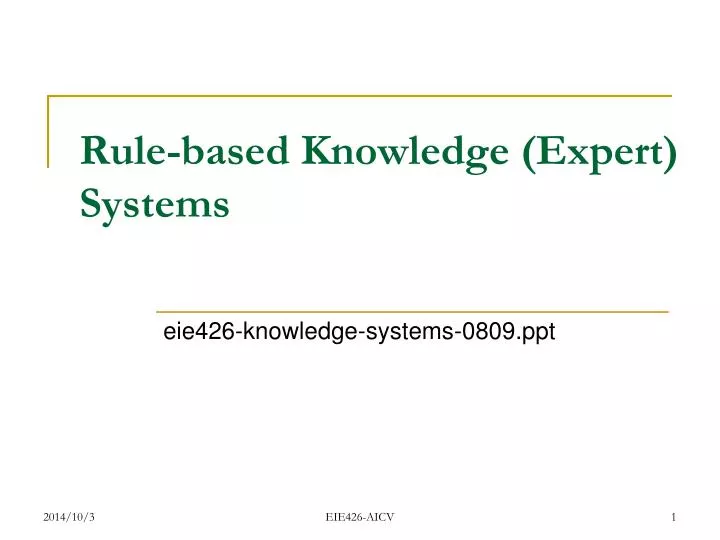 rule based knowledge expert systems