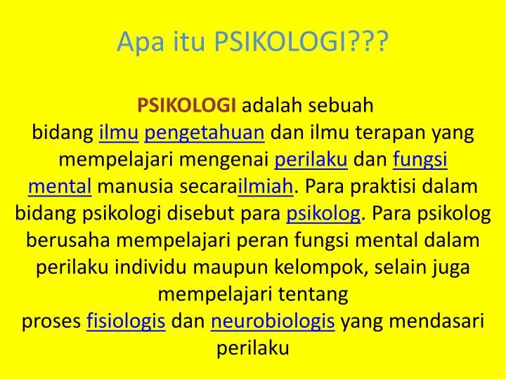 apa itu psikologi