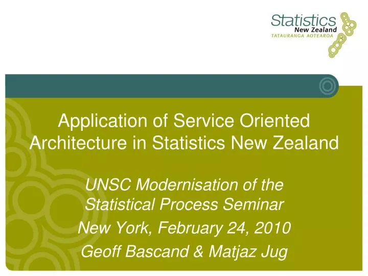 application of service oriented architecture in statistics new zealand
