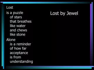 Lost by Jewel