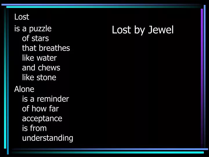 lost by jewel