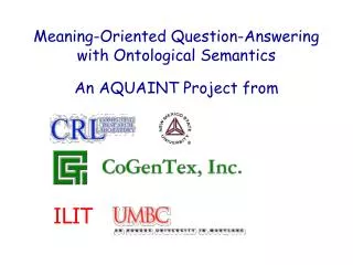 Meaning-Oriented Question-Answering with Ontological Semantics