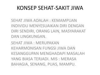 konsep sehat sakit jiwa