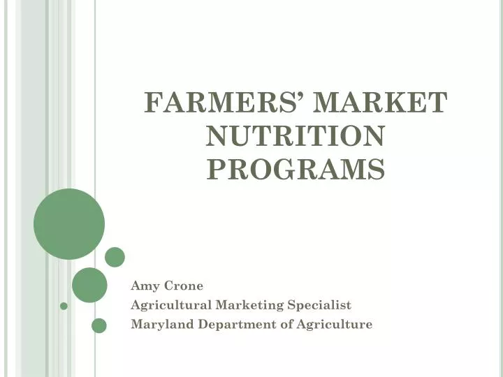 farmers market nutrition programs