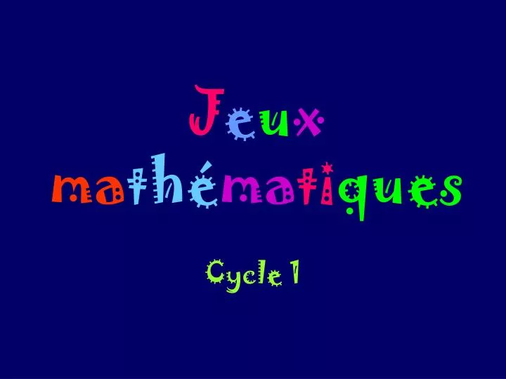 j e u x ma th ma ti ques