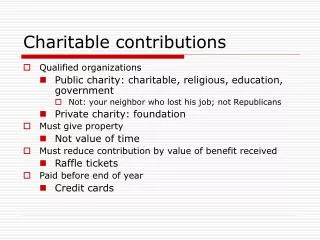 Charitable contributions