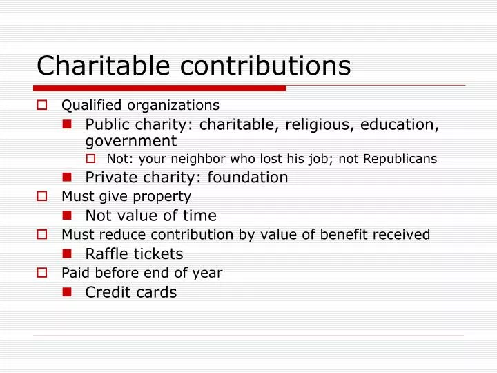 charitable contributions