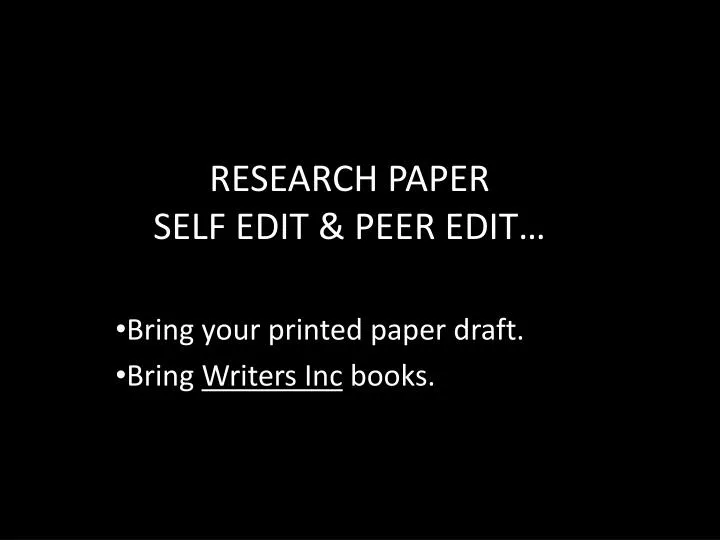 research paper self edit peer edit