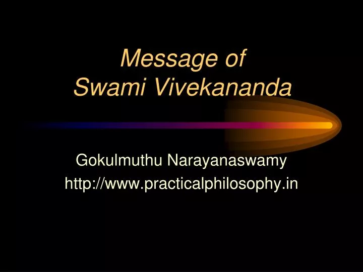 message of swami vivekananda