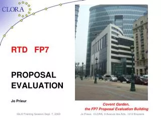 RTD FP7 PROPOSAL EVALUATION Jo Prieur