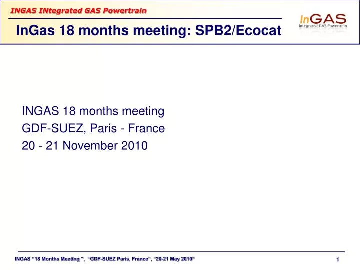 ingas 18 months meeting spb2 ecocat