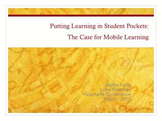 putting learning in student pockets the case for mobile learning