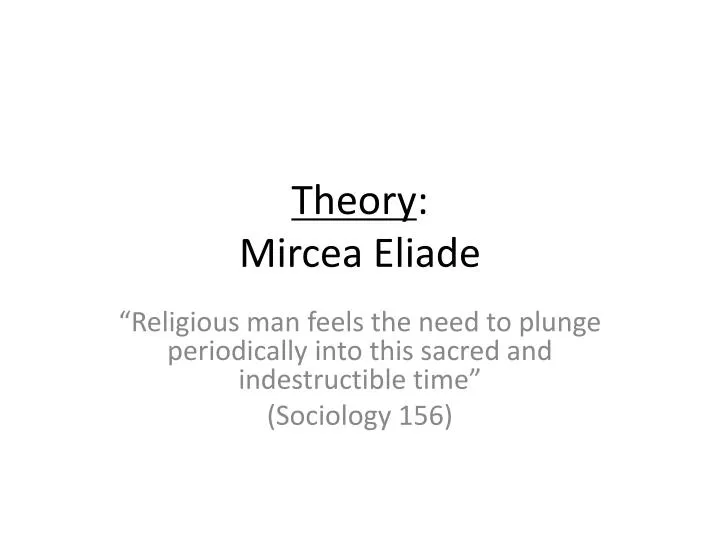 theory mircea eliade