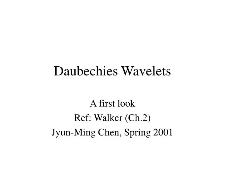 daubechies wavelets
