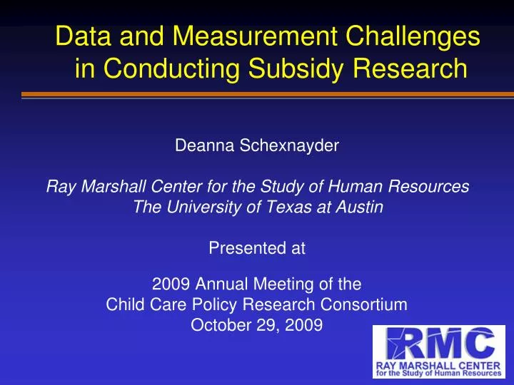 data and measurement challenges in conducting subsidy research
