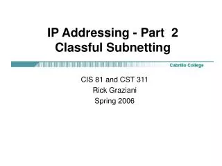 IP Addressing - Part 2 Classful Subnetting