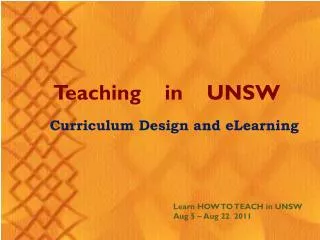 Teaching in UNSW