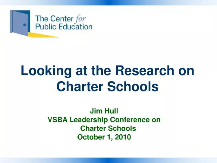 looking at the research on charter schools