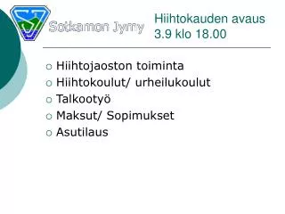 hiihtokauden avaus 3 9 klo 18 00