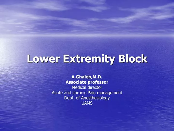 lower extremity block