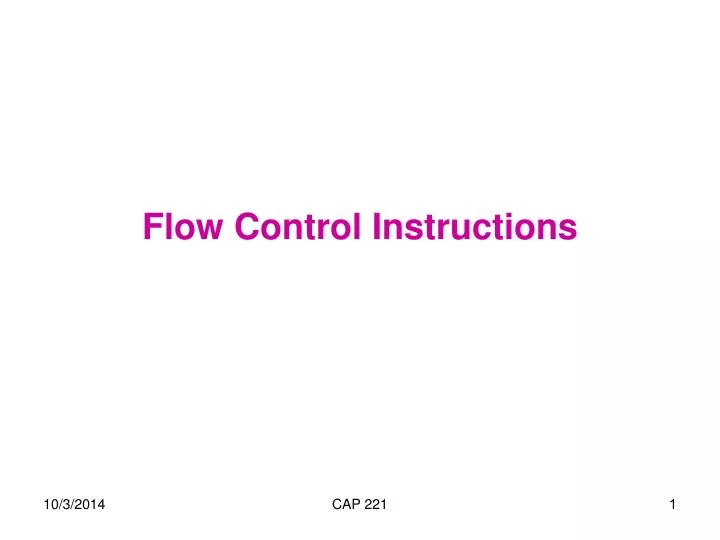 flow control instructions