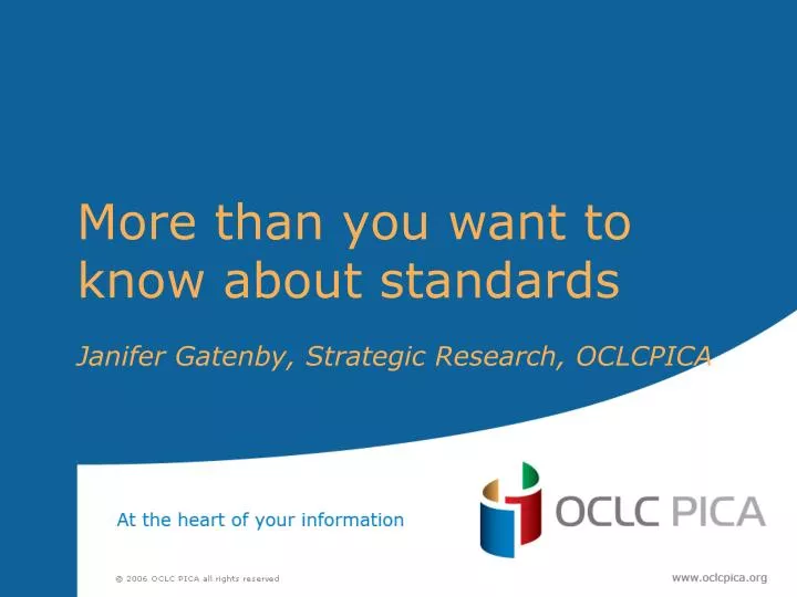 more than you want to know about standards