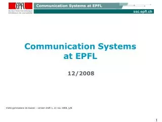 Communication Systems at EPFL