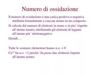 numero di ossidazione