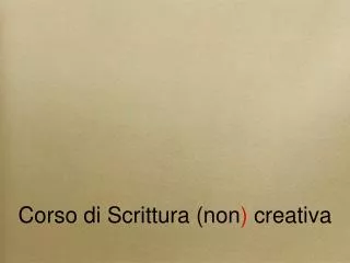 corso di scrittura non creativa