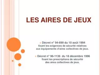 les aires de jeux