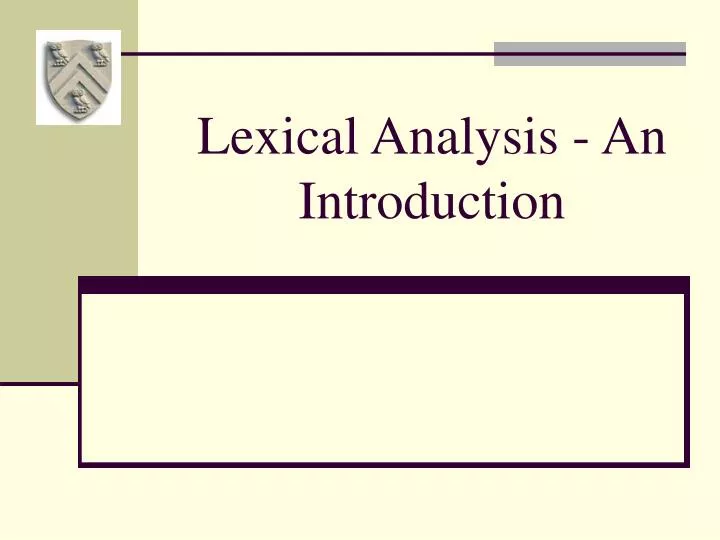 lexical analysis an introduction