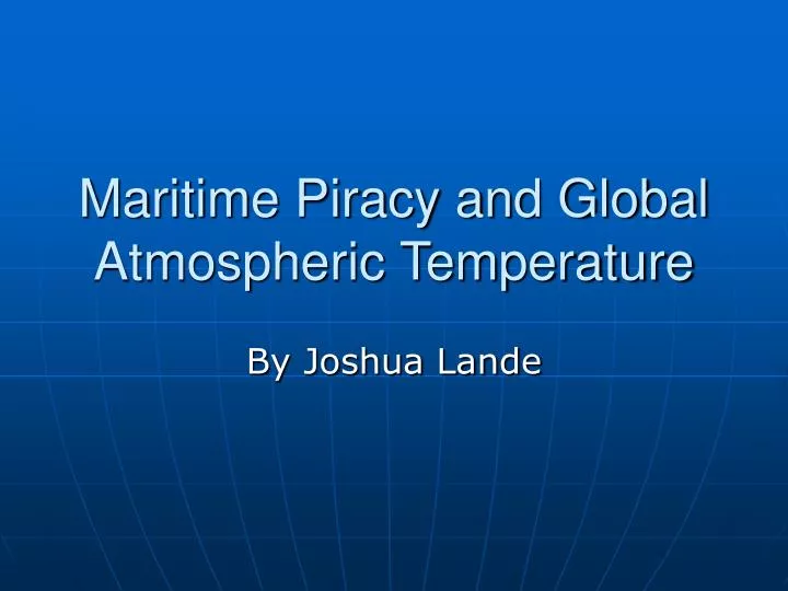 maritime piracy and global atmospheric temperature