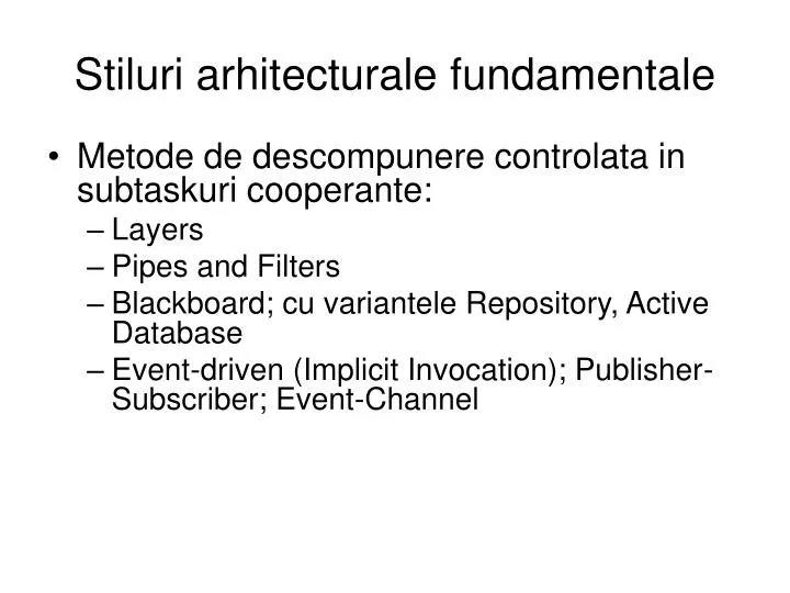 stiluri arhitecturale fundamentale